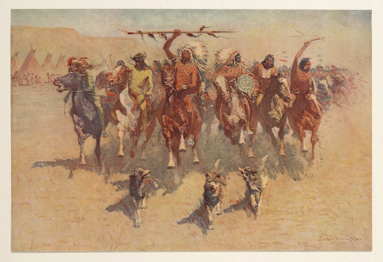 A Cerimônia do Couro Cabeludo, da Colliers Weekly, pub.1906 de Frederic Remington