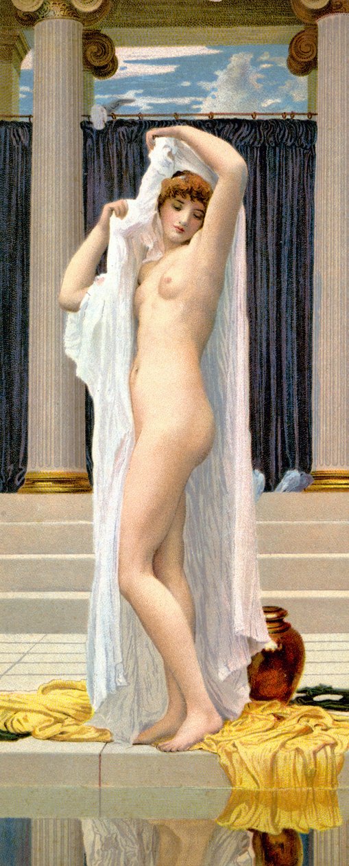 Banho de Psique, c.1900 (cartão postal) de Frederic (after) Leighton