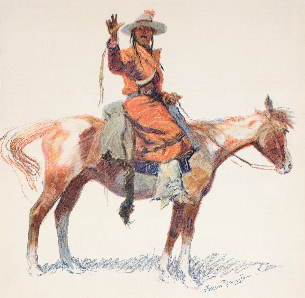 Um Escoteiro Apache. Frederic Remington. de Frederic (after) Remington