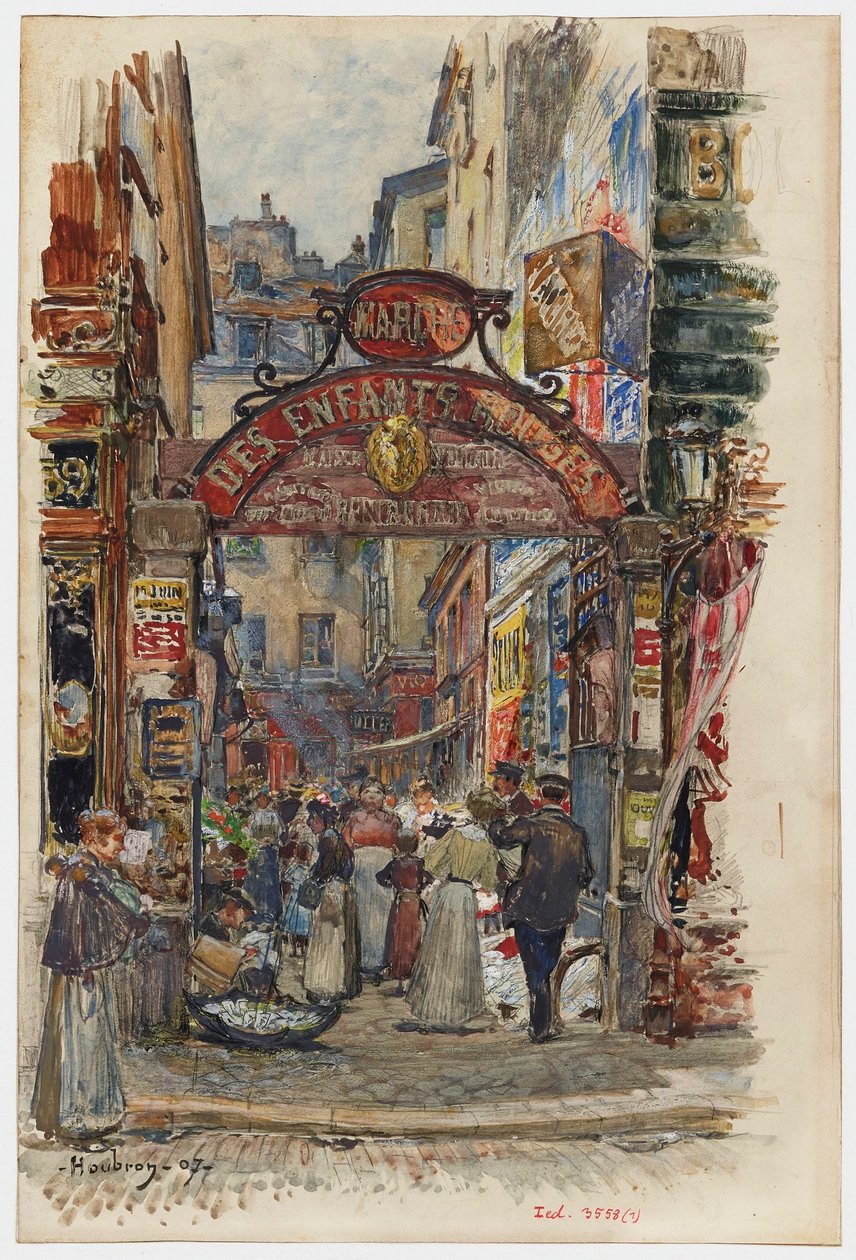 Entrada para o Marché des Enfants-Rouges, 39, rue de Bretagne de Frederic Anatole Houbron