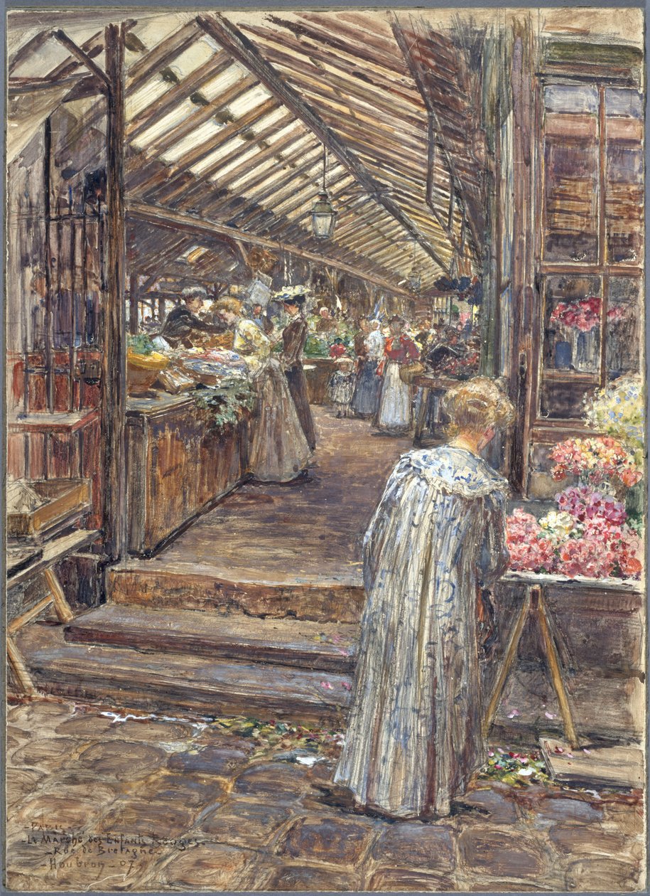 O Marché des Enfants-Rouges, rue de Bretagne de Frederic Anatole Houbron