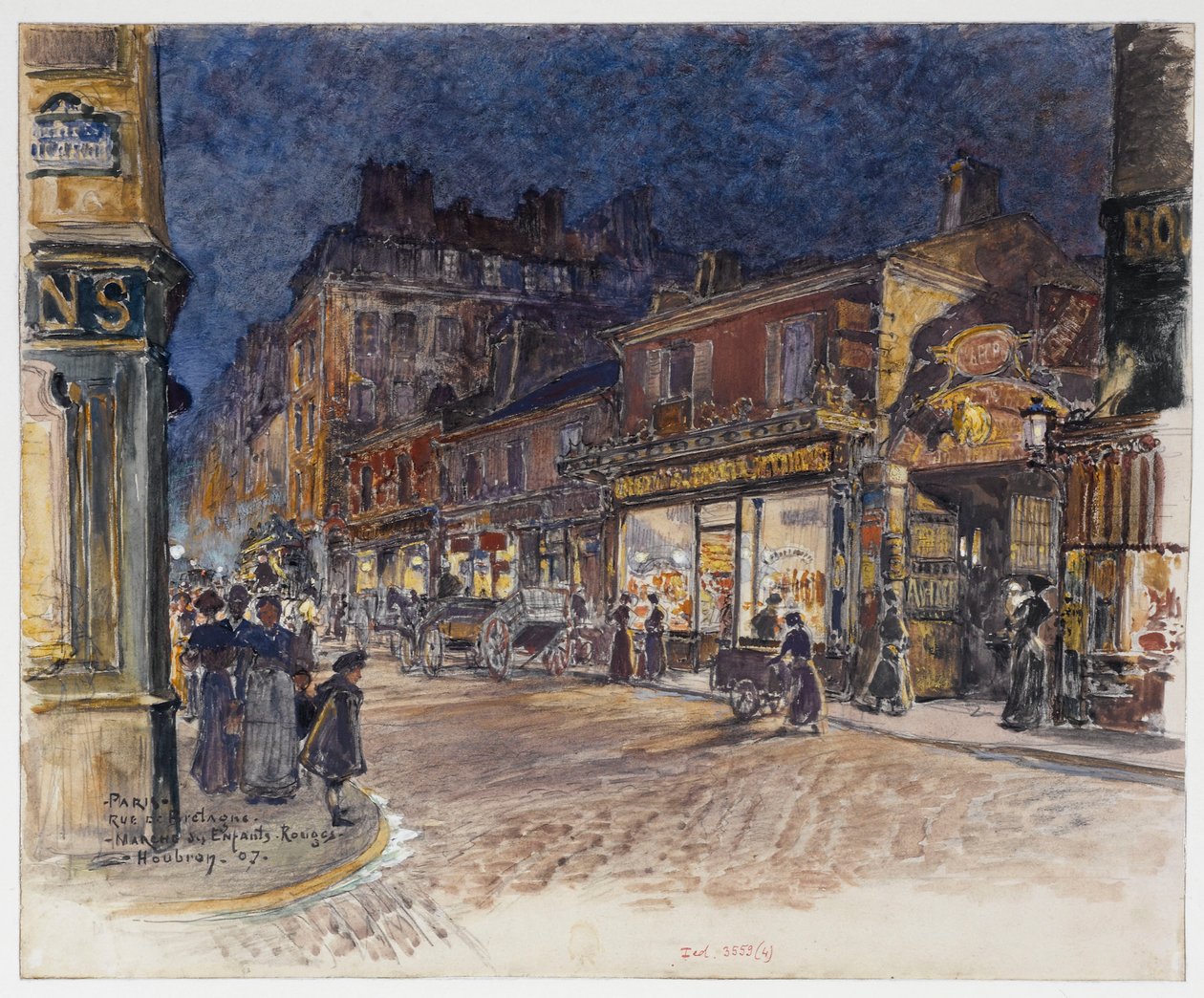 O Marché des Enfants Rouges, rue de Bretagne de Frederic Anatole Houbron