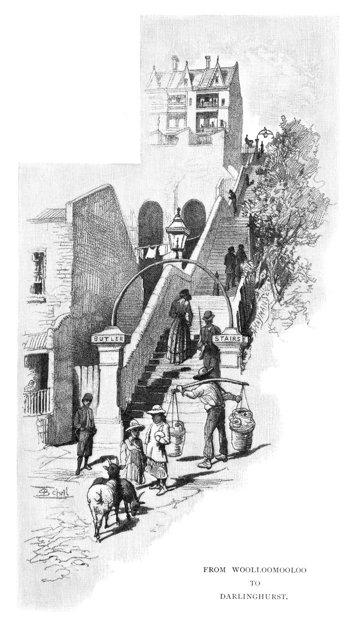 De Woolloomooloo a Darlinghurst, Sydney, Nova Gales do Sul, Austrália, 1886. de Frederic B. Schell