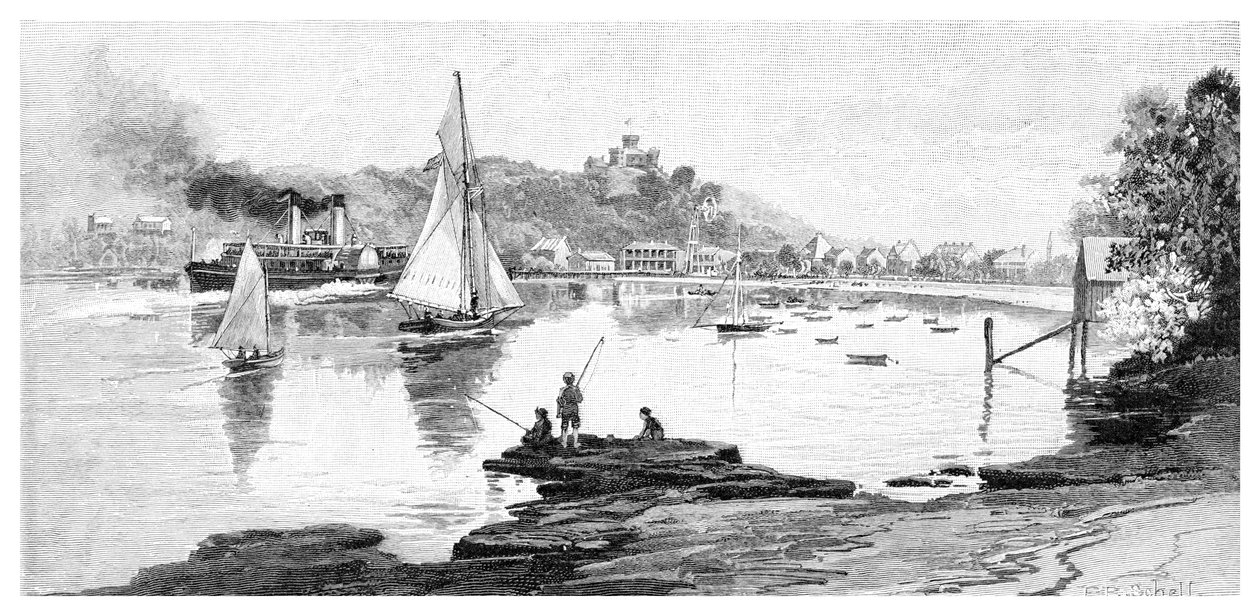 Praia viril, Sydney, Nova Gales do Sul, Austrália, 1886. de Frederic B. Schell