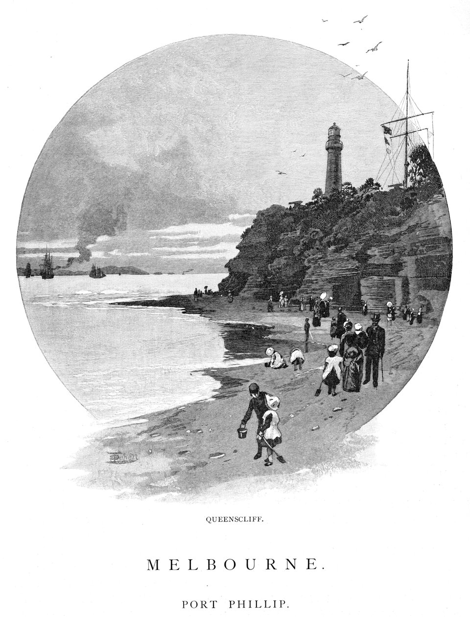 Queenscliff, Port Phillip, Victoria, Austrália, 1886. de Frederic B. Schell