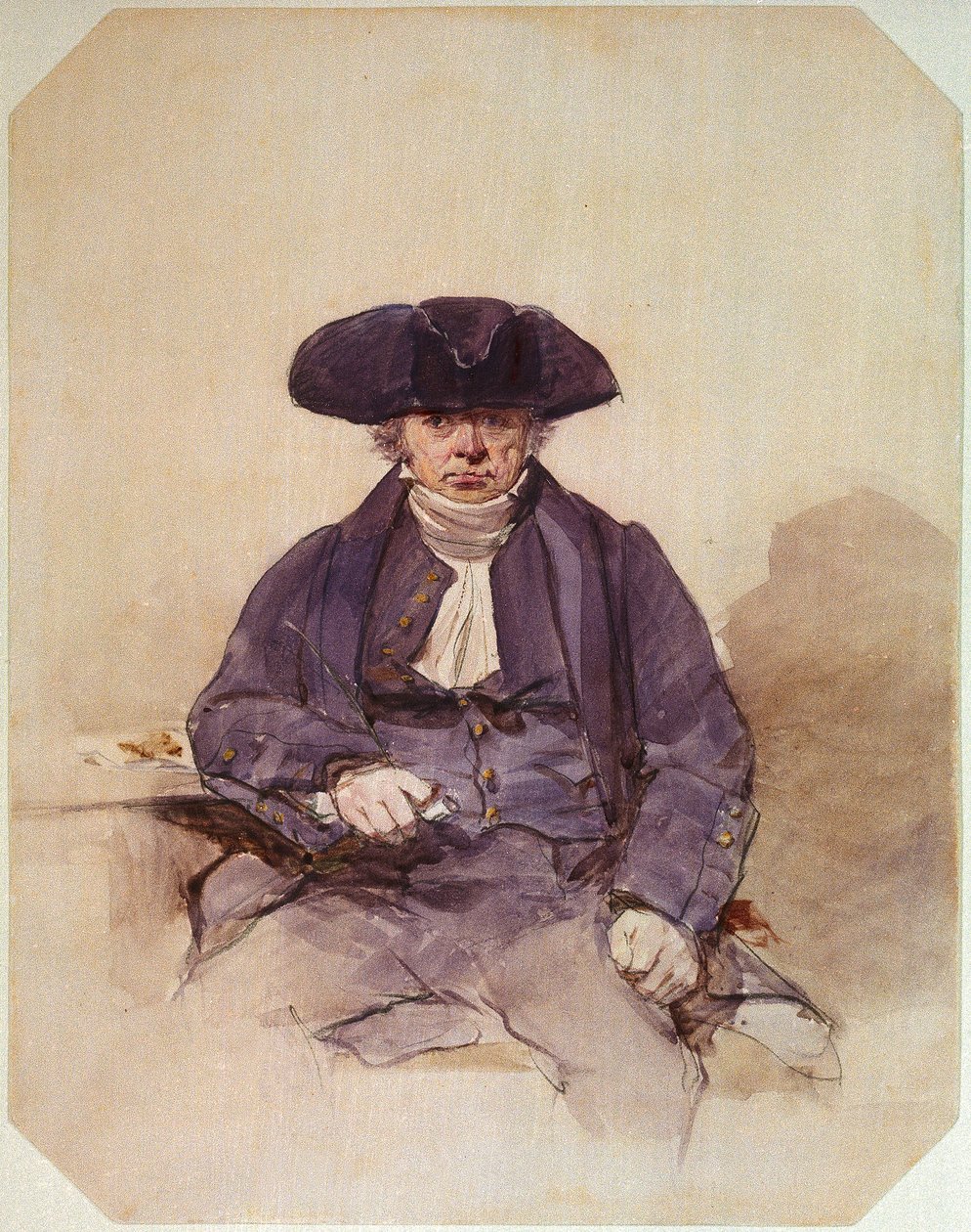 John Adams, também conhecido por John Wilkinson, reformado de Greenwich, imediato do contramestre do "Agamemnon" (aguarela) de Frederic Cruikshank