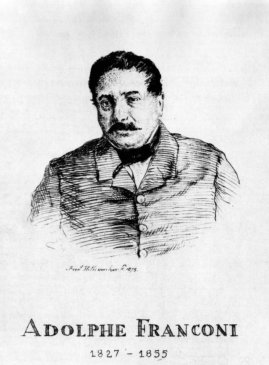 Circo: Eau forte de Frédéric Hillemacher, retrato de Adolphe Franconi (1827-1855) - em "The Franconi Circus". de Frederic Desire Hillemacher