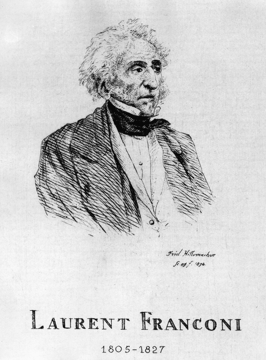 Circo: Eau forte de Frédéric Hillemacher, retrato de Laurent Franconi (1805-1827) - em "The Franconi Circus". de Frederic Desire Hillemacher