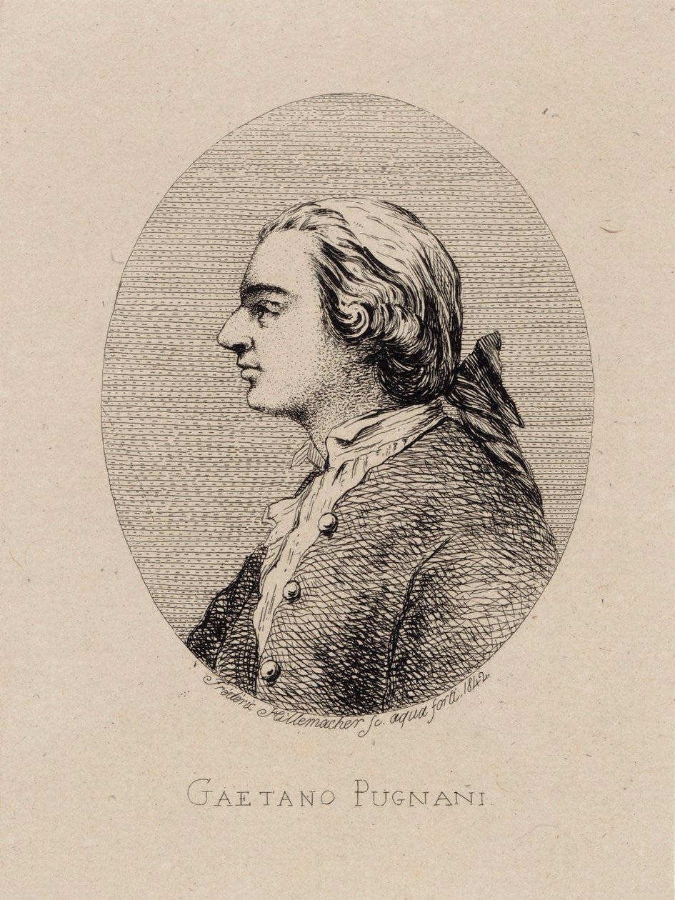 Retrato do violinista e compositor Gaetano Pugnani 1731-1798, 1842. de Frederic Desire Hillemacher