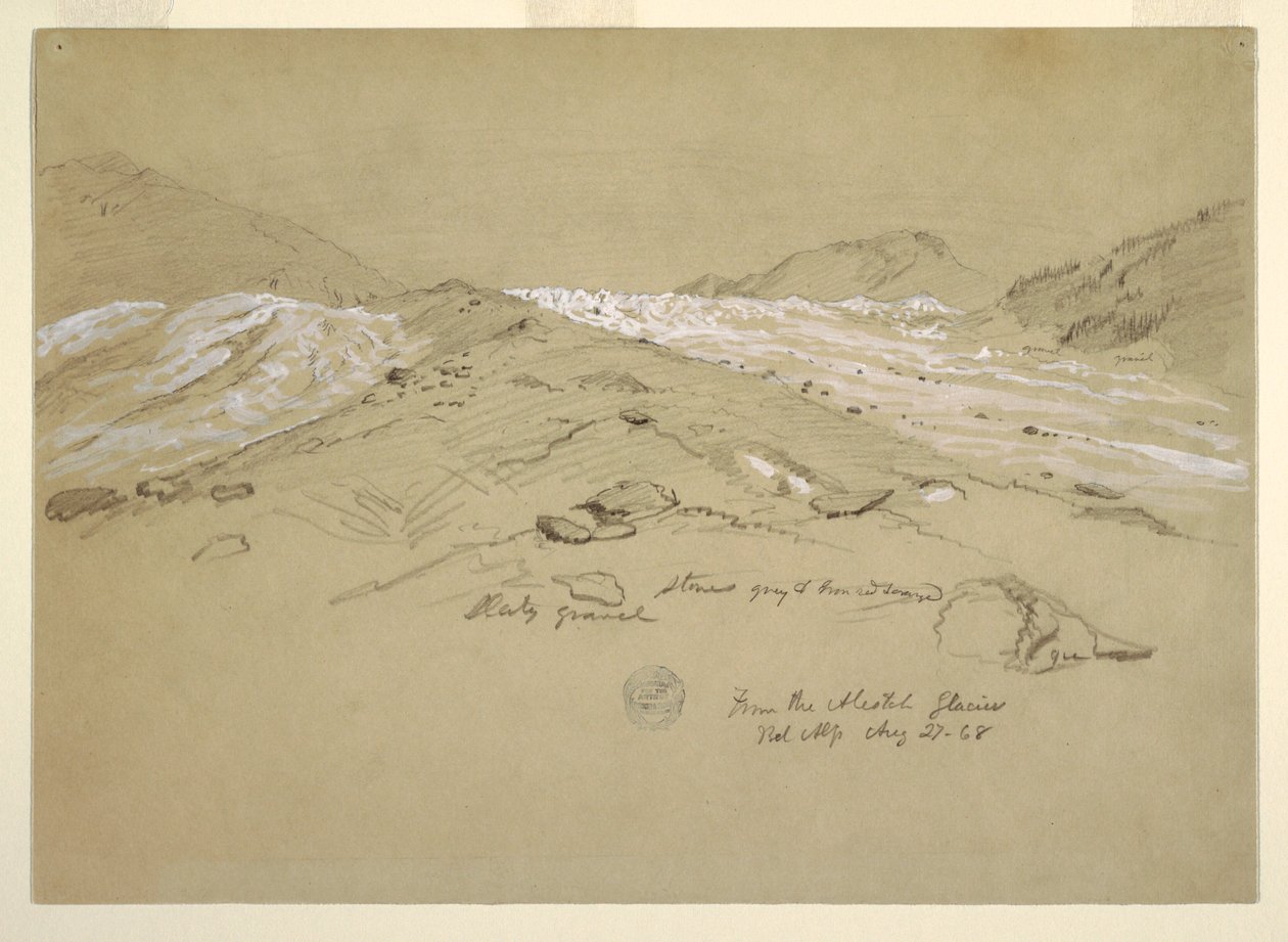 Geleira Aletsch, Alpes Berneses, Suíça de Frederic Edwin Church