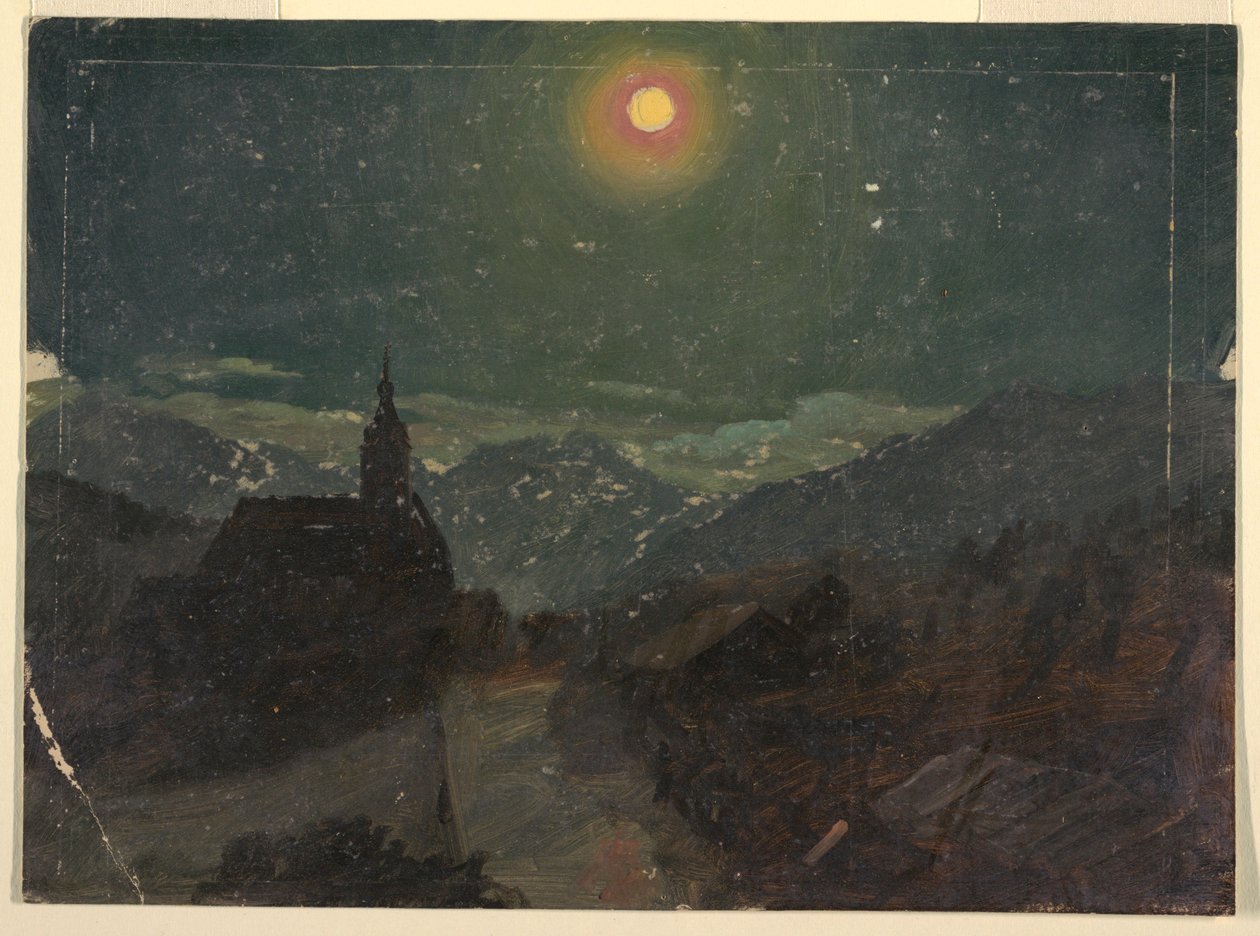 Paisagem alpina à noite de Frederic Edwin Church
