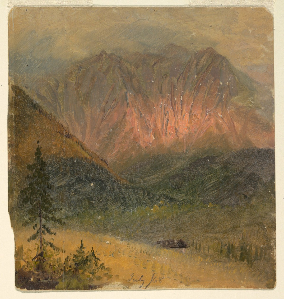 Estudo alpino de um pôr do sol de Frederic Edwin Church