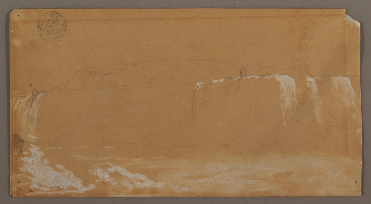 American Falls, Goat Island e parte de Horseshoe Falls, visto do banco canadense do rio Niagara de Frederic Edwin Church
