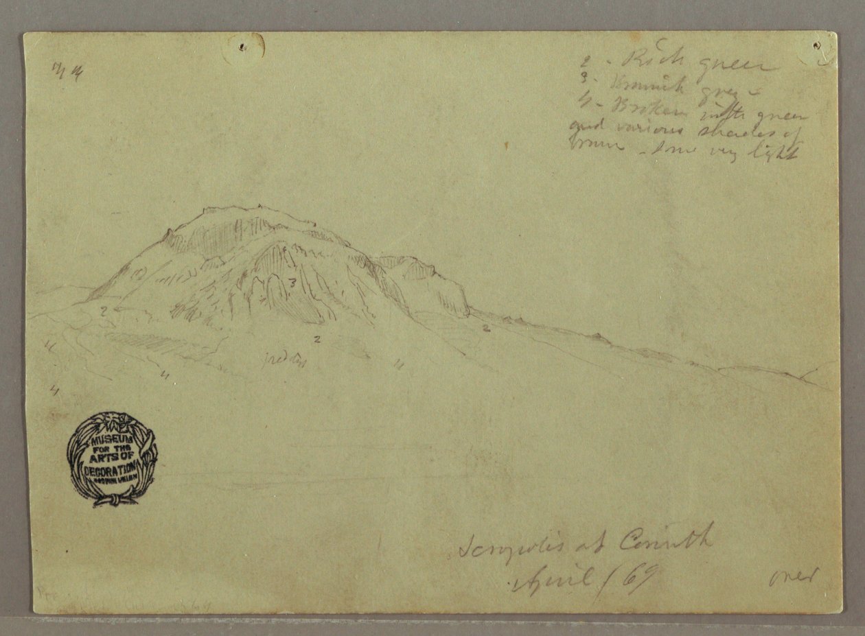 Bare Hill, Acrópole em Corinto, Grécia de Frederic Edwin Church
