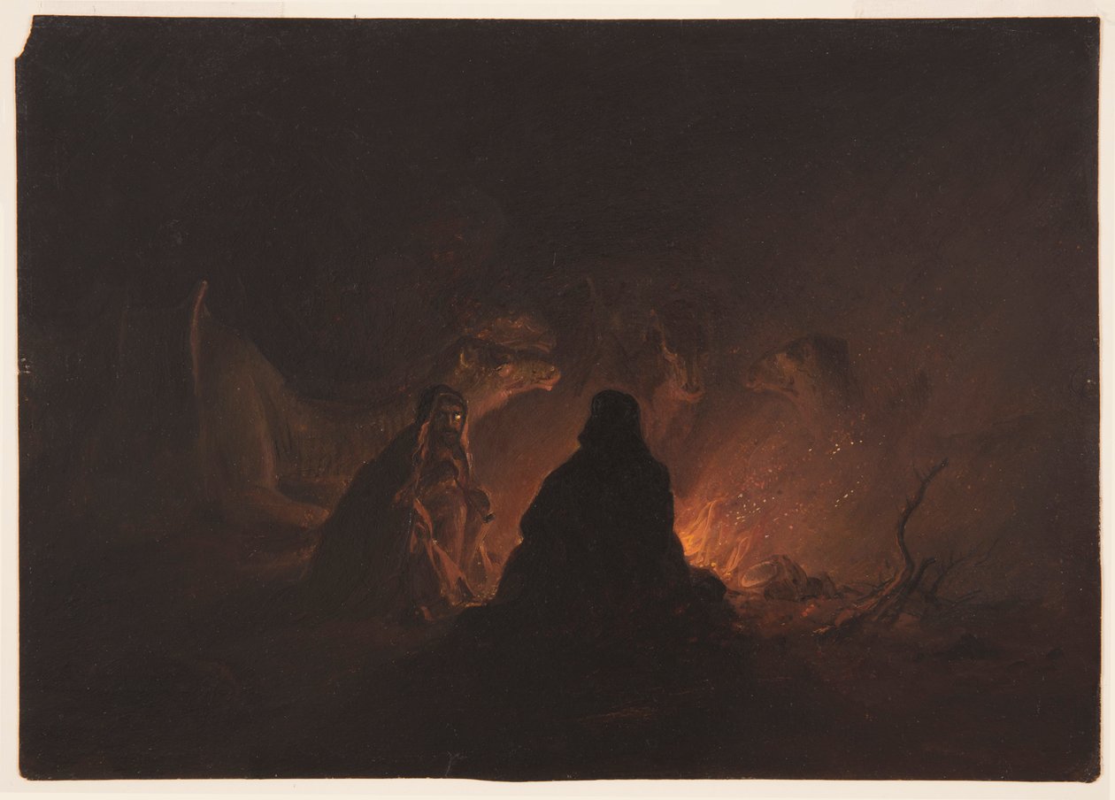 Beduínos no acampamento à noite de Frederic Edwin Church
