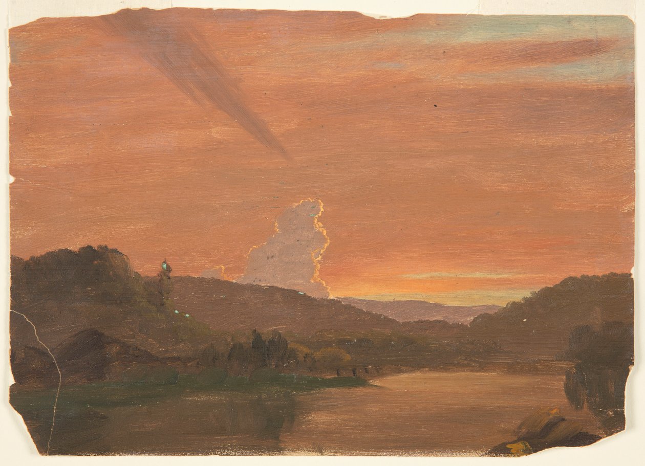 Estudo de nuvens ao pôr do sol de Frederic Edwin Church