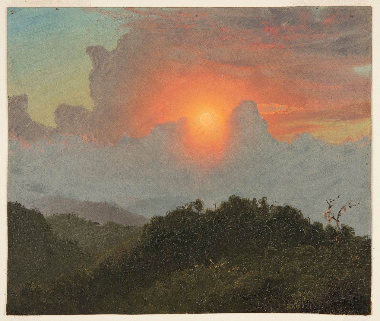 Nuvens e pôr do sol, Jamaica de Frederic Edwin Church