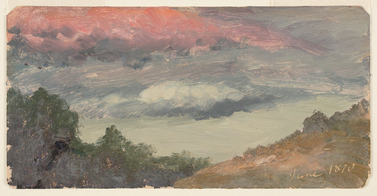 Nuvens sobre a fazenda de Church, Hudson N.Y. de Frederic Edwin Church