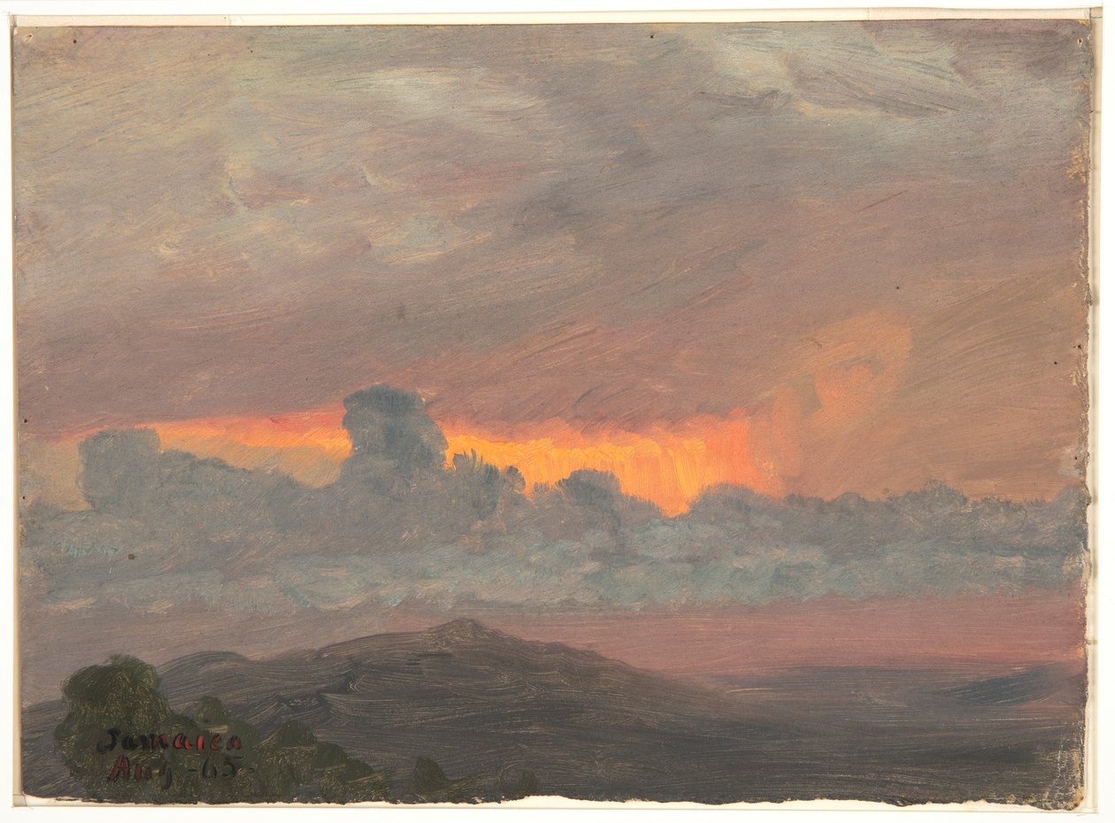 Pôr do sol nublado, Jamaica de Frederic Edwin Church