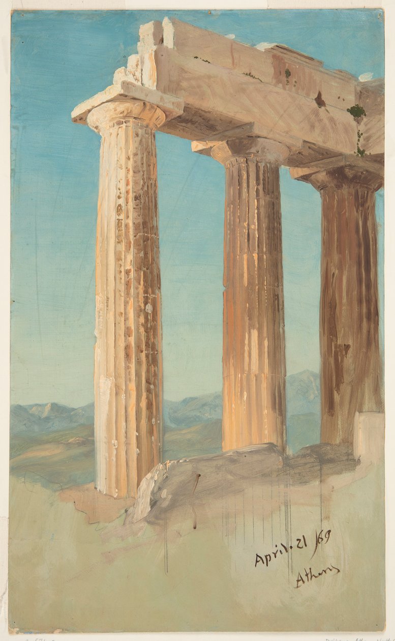 Colunas do Parthenon, Atenas de Frederic Edwin Church