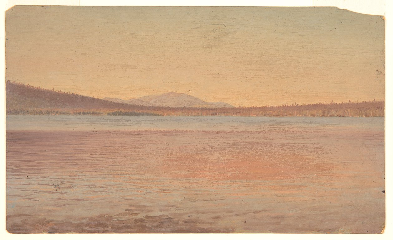 Vista Distante dos Montes Katahdin e Viajante Mostrado do Lago Millinocket de Frederic Edwin Church