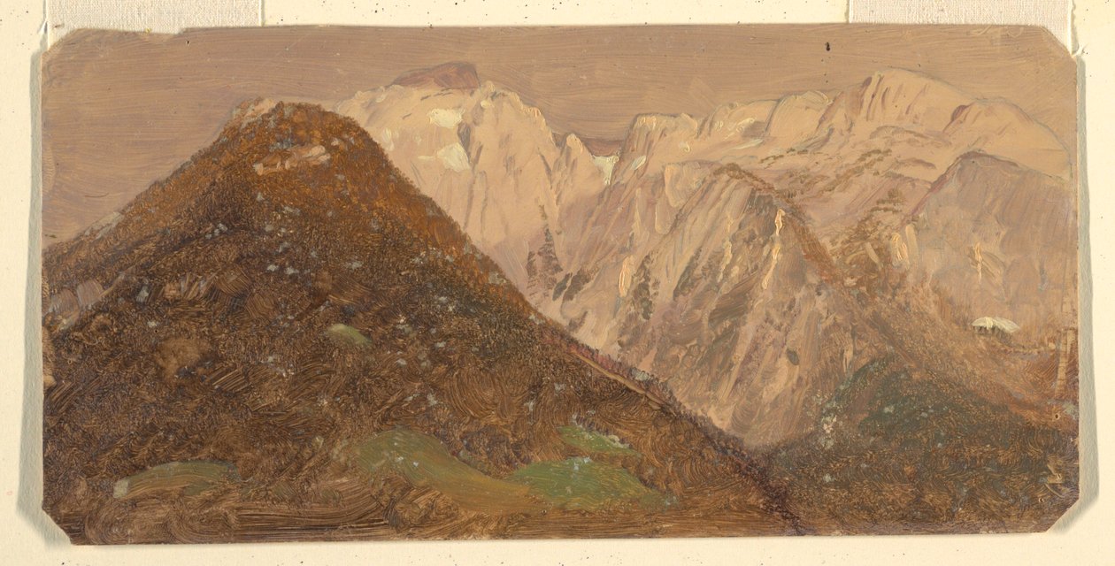 Desenho, Paisagem alpina (provavelmente Suíça), 1868 de Frederic Edwin Church