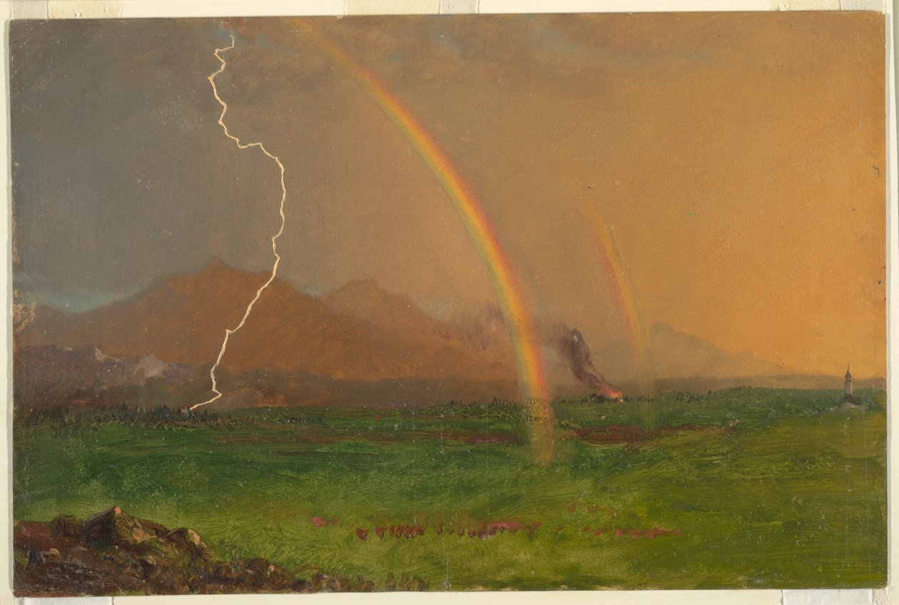 Desenho, Cena alpina numa tempestade, 1868 de Frederic Edwin Church