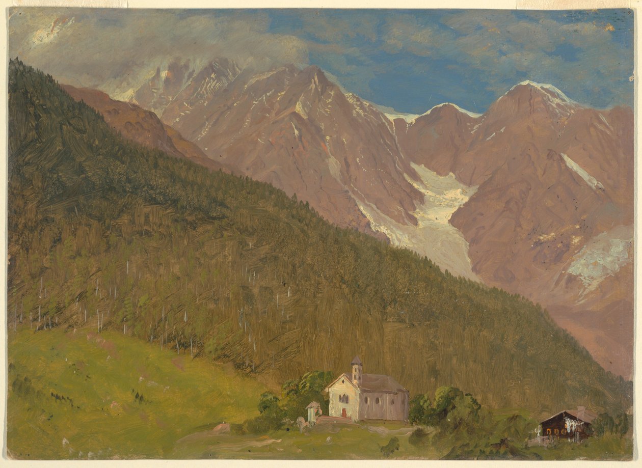 Desenho, Uma paisagem alpina na Suíça, agosto de 1868 de Frederic Edwin Church
