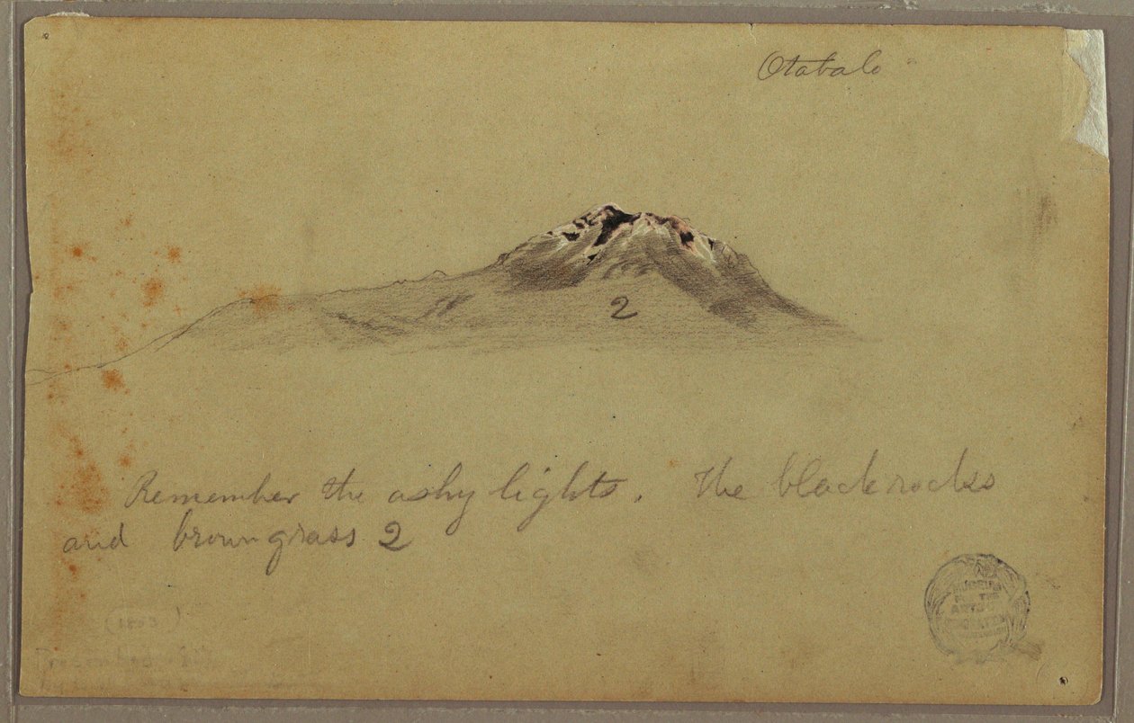 Desenho, Pico da Montanha Andina (Cayambe ), Otavalo, Equador, agosto ou setembro de 1853 de Frederic Edwin Church