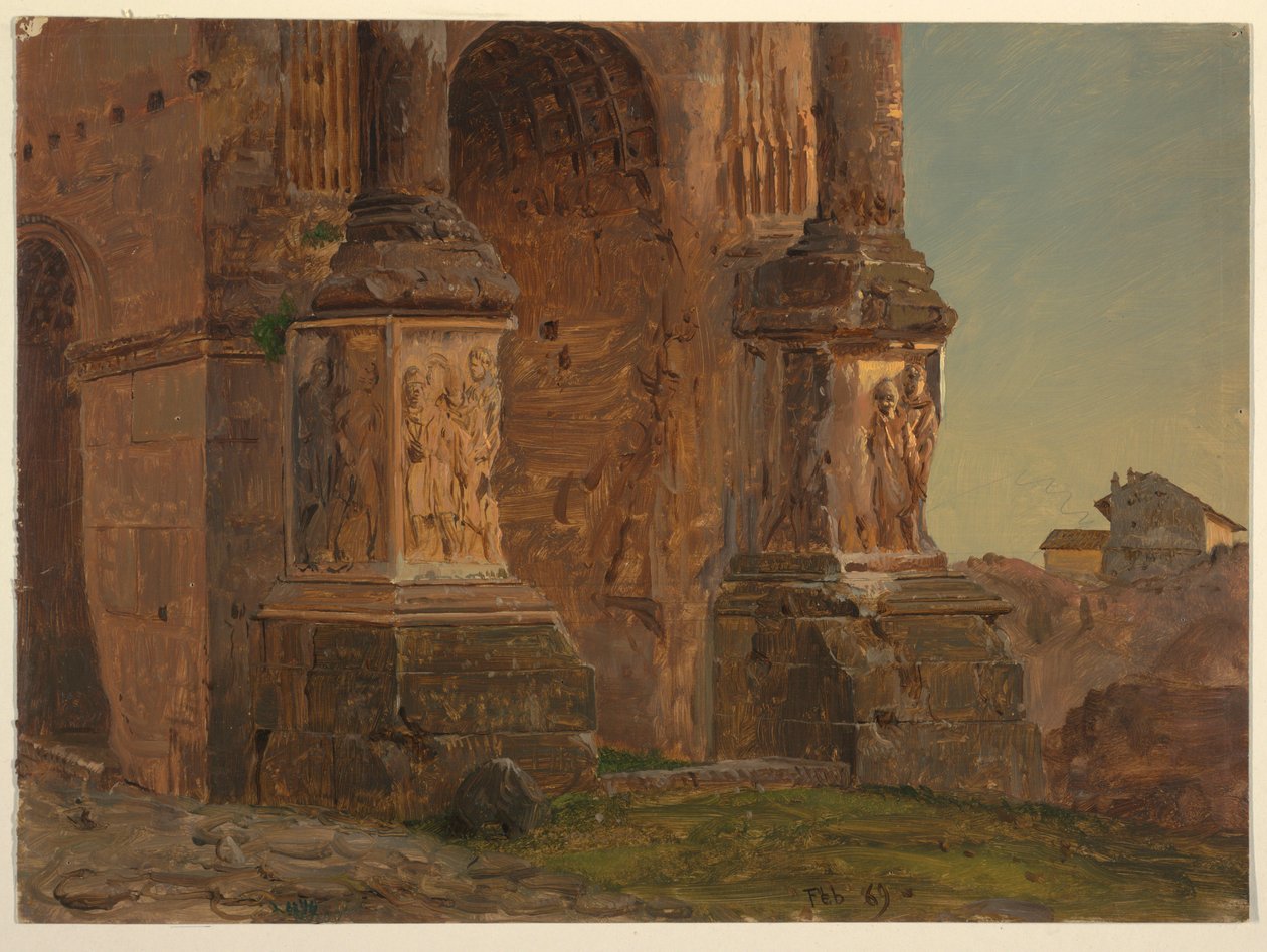 Desenho, Arco de Septímio Severo, Roma, fevereiro de 1869 de Frederic Edwin Church