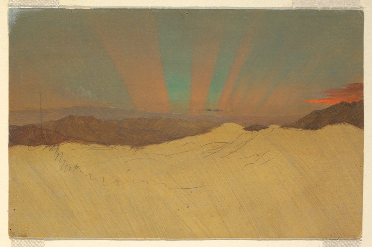 Desenho, Aurora Boreal, 1860-70 de Frederic Edwin Church
