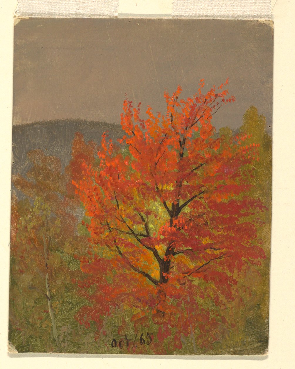 Desenho, Paisagem de outono (Vermont), 1865-70 de Frederic Edwin Church