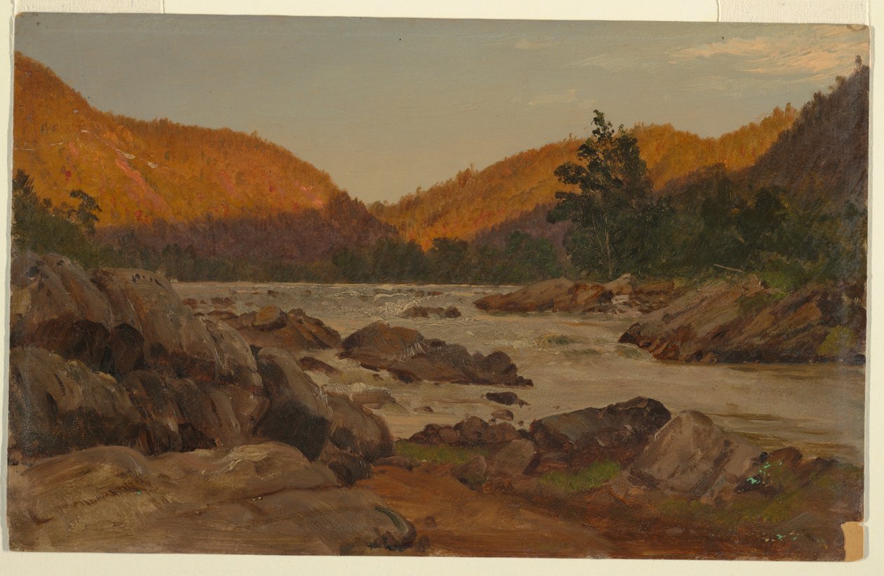 Desenho, Paisagem de outono na Carolina do Norte, 1865-70 de Frederic Edwin Church