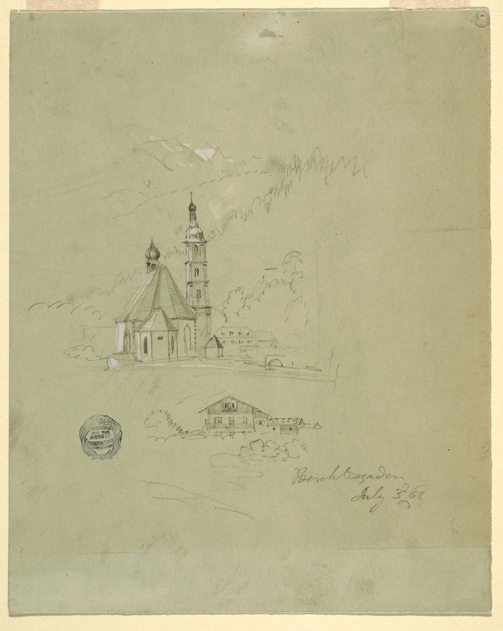 Desenho, Berchtesgaden, Baviera, 3 de julho de 1868 de Frederic Edwin Church