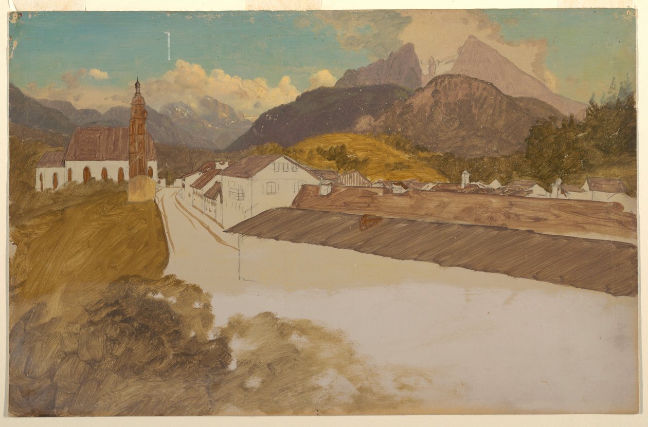 Desenho, Berchtesgaden, Baviera, vista geral, junho de 1868 de Frederic Edwin Church