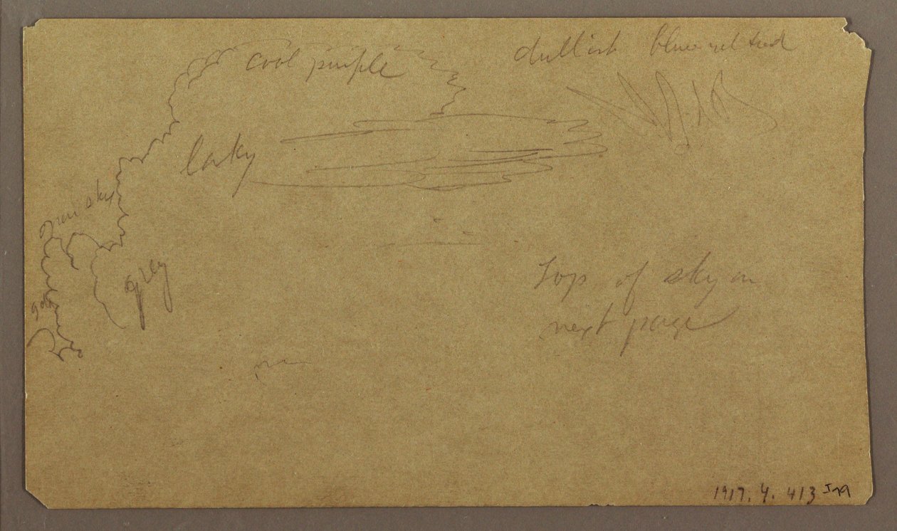 Desenho, Esboços Botânicos; Verso: Nuvens, julho de 1865 de Frederic Edwin Church
