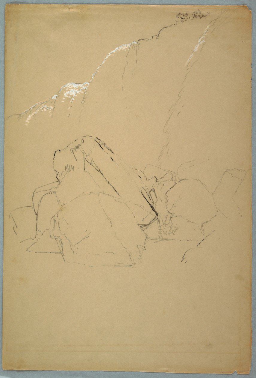 Desenho, Pedregulhos, o Banco Canadiano, 1858 de Frederic Edwin Church