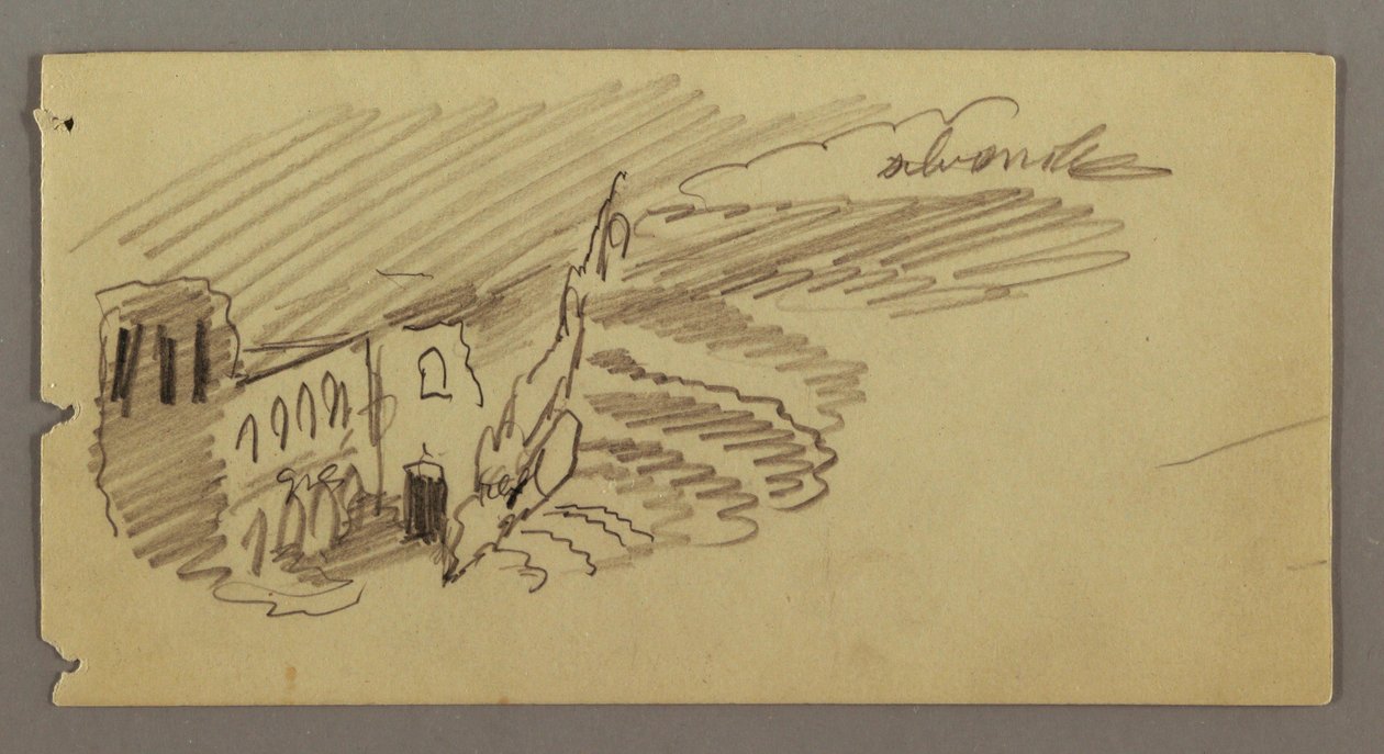 Desenho, Edifício ao luar, possivelmente 1869 de Frederic Edwin Church