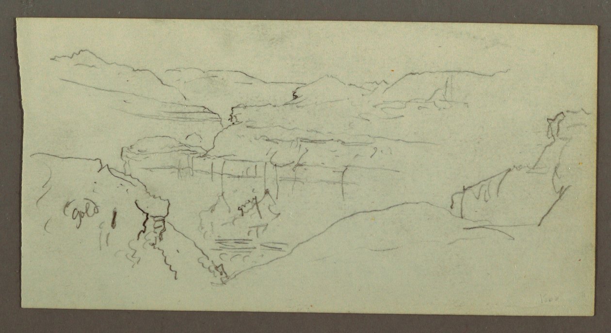 Desenho, Canyon, possivelmente 1868 de Frederic Edwin Church