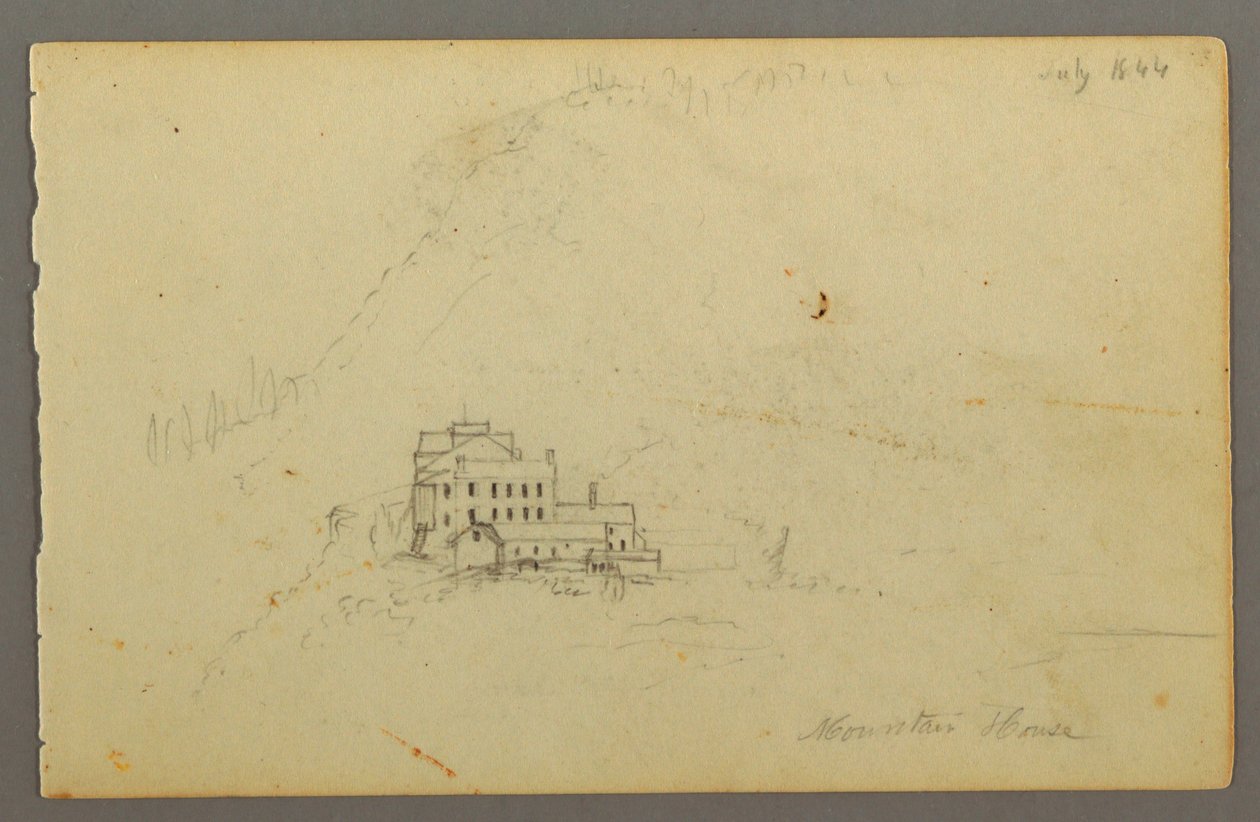 Desenho, Casa da Montanha Catskill, 1844 de Frederic Edwin Church