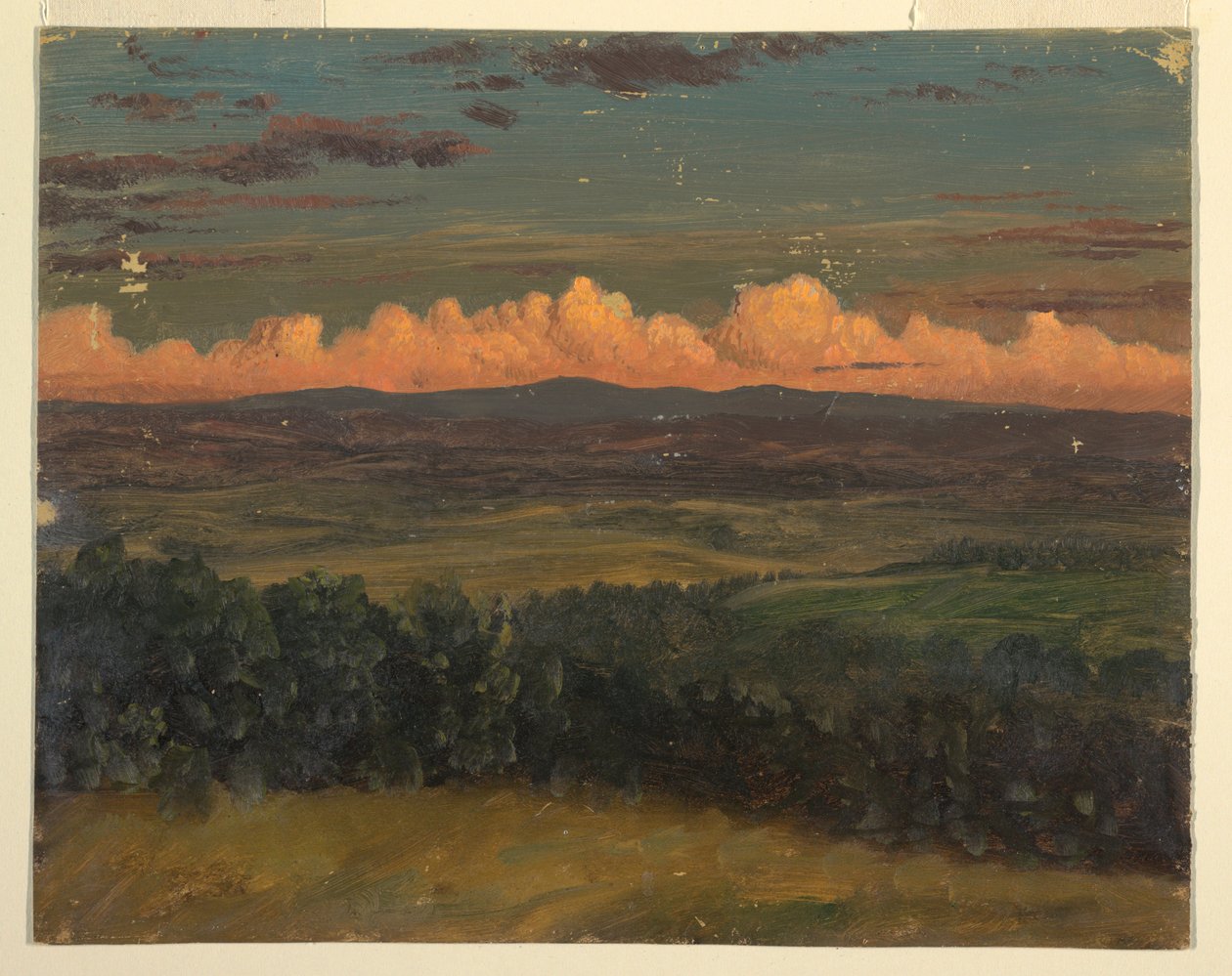 Desenho, Catskills a partir de Hudson, Nova Iorque, 1870-80 de Frederic Edwin Church