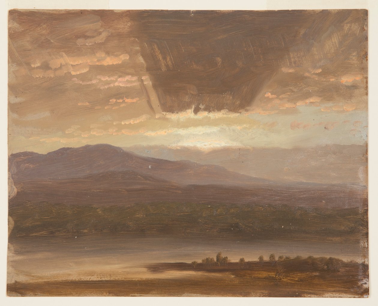 Desenho, Catskills from Hudson, Nova Iorque, 1870 de Frederic Edwin Church