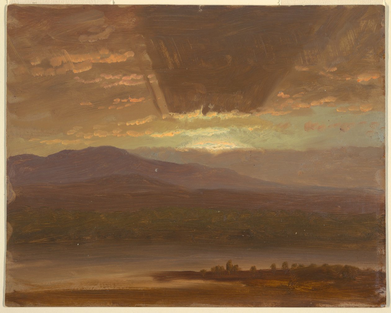 Desenho, Catskills from Hudson, Nova Iorque, 1870 de Frederic Edwin Church