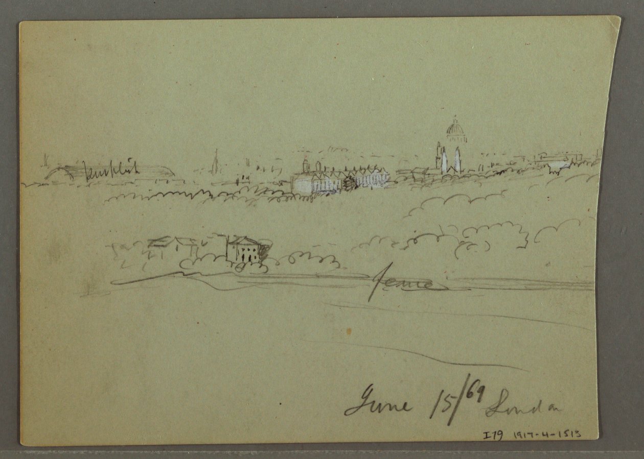 Desenho, Cidade de Londres, possivelmente 1869 de Frederic Edwin Church