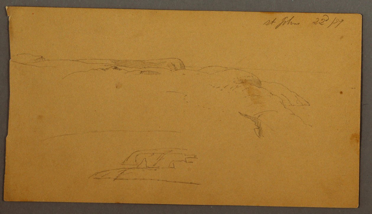 Desenho, Cliffs, 1859 de Frederic Edwin Church