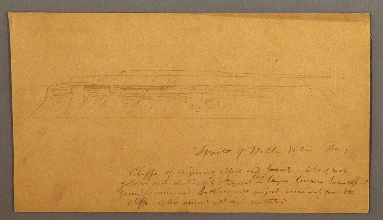 Desenho, Penhascos, possivelmente 1859 de Frederic Edwin Church