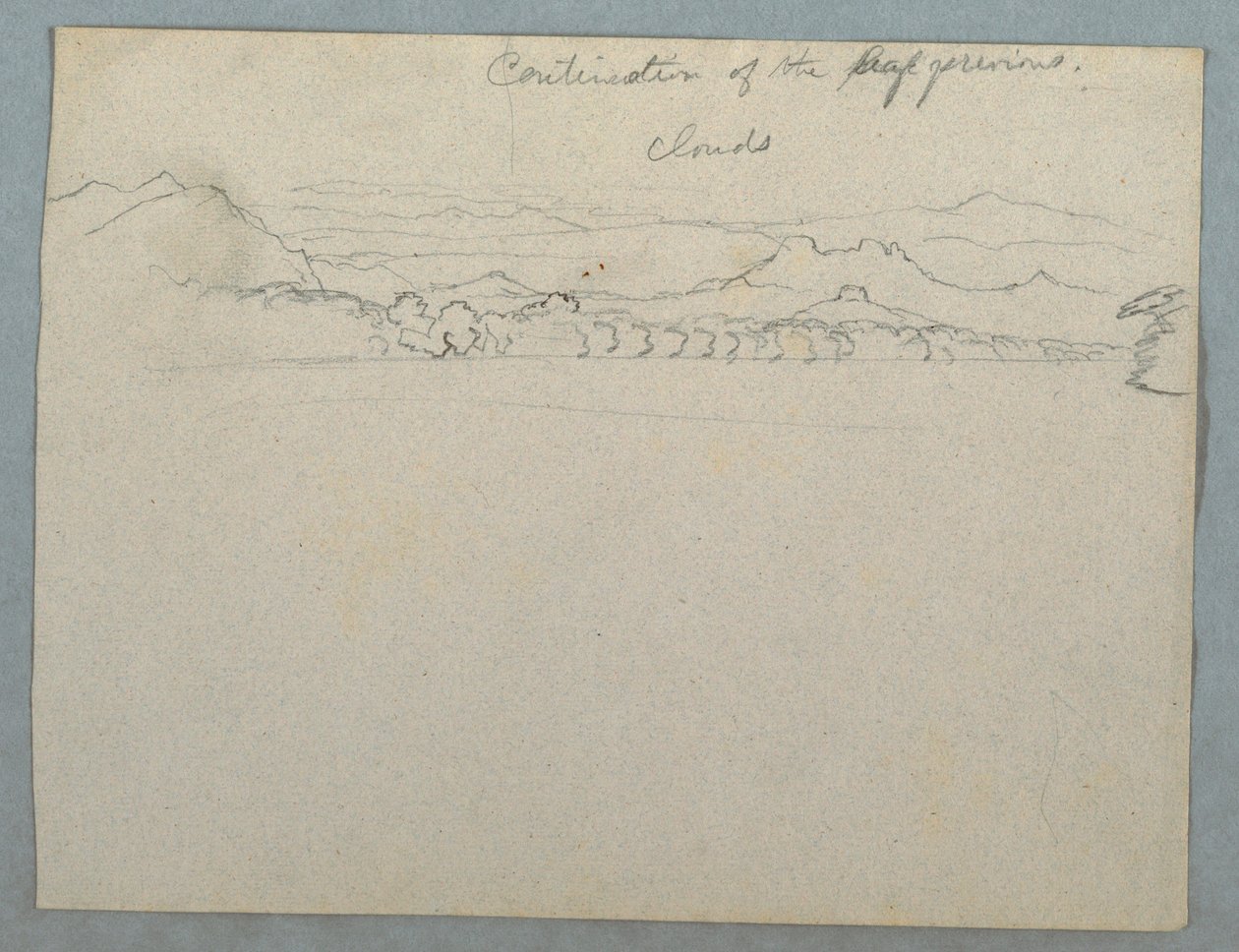 Desenho, Paisagem de montanha sul-americana coberta de nuvens vista ao lado de uma baía, Parte 2 , 1853, provavelmente maio de Frederic Edwin Church