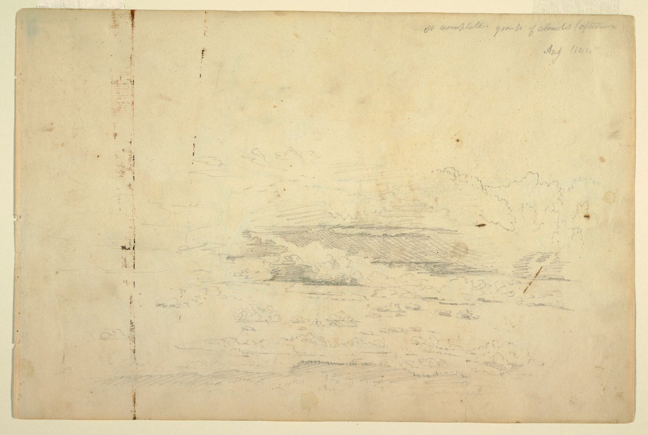 Desenho, Estudos de nuvens, agosto de 1844 de Frederic Edwin Church