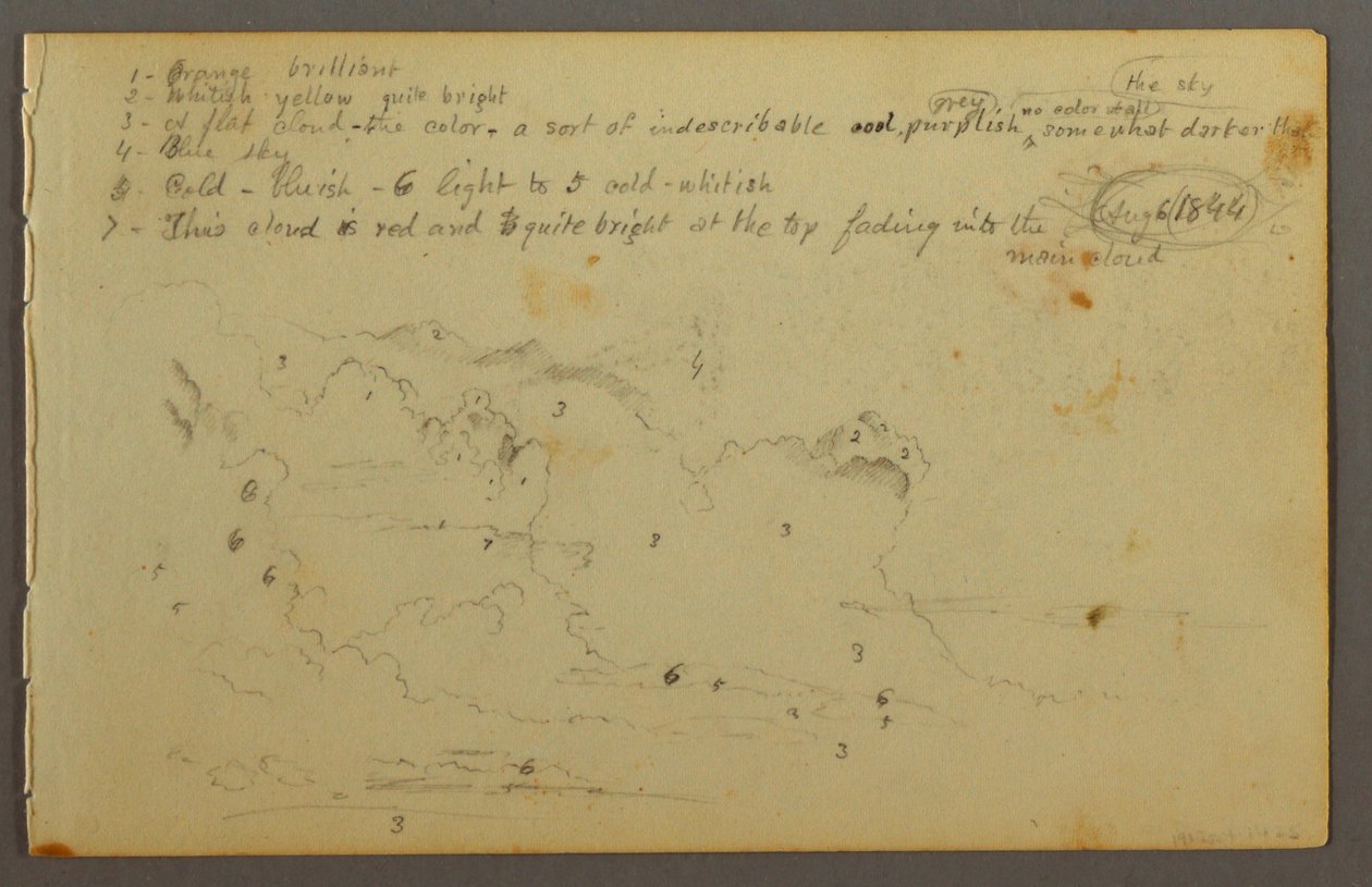 Desenho, Estudo de nuvens, 1844 de Frederic Edwin Church