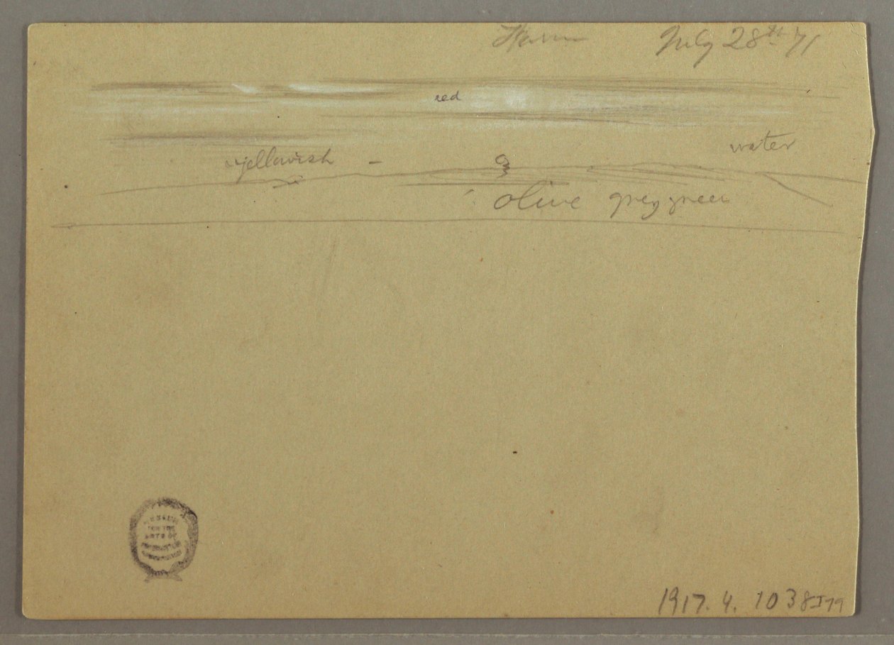 Desenho, Estudo de nuvens, 28 de julho de 1871 de Frederic Edwin Church